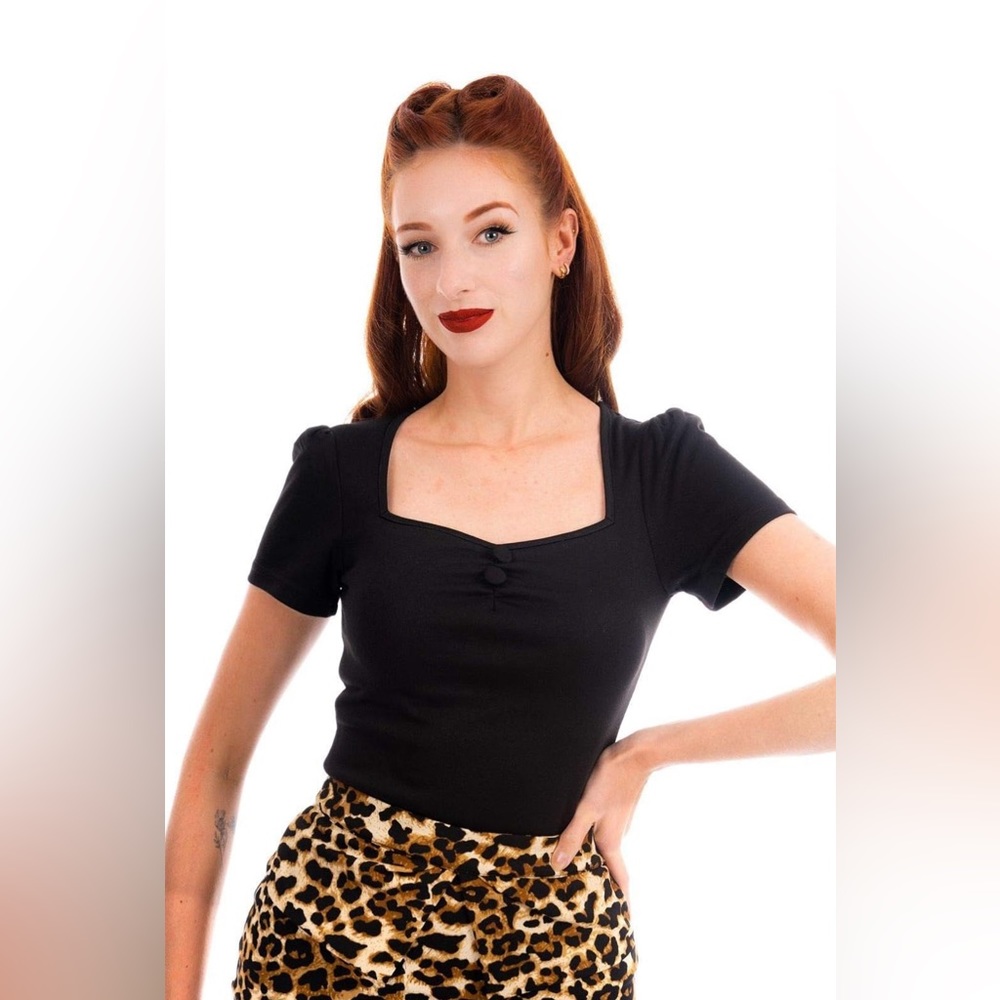 Ruby Rox Black Pinup Top Medium